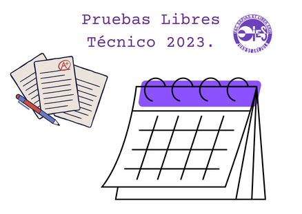 Calendario Provisional Pruebas Libres 2023